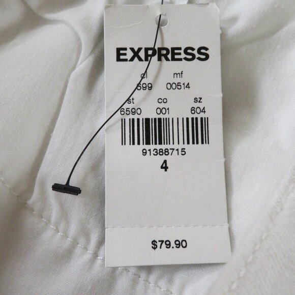 New! Express 4R Mia Cropped Legging Jeans Bright White Solid - Picture 7 of 9